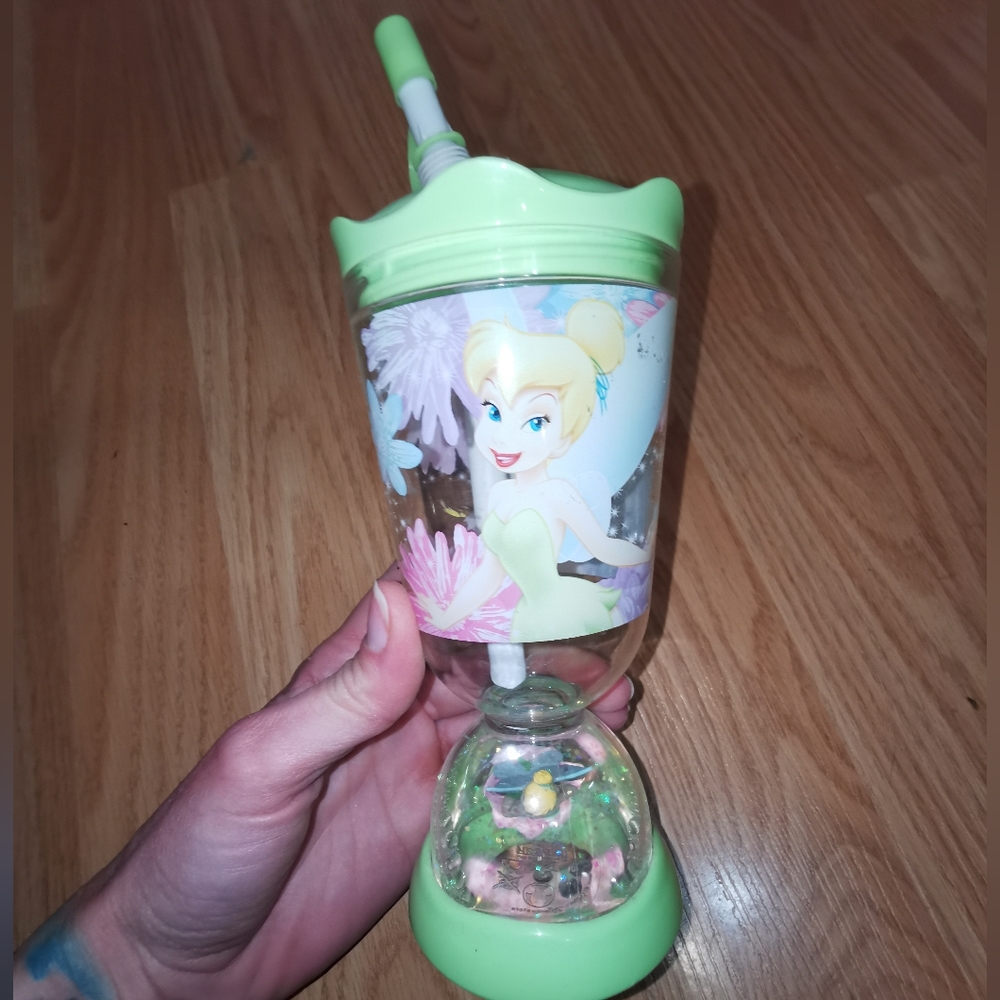 Disney Tinkerbell sipping bottle with straw
